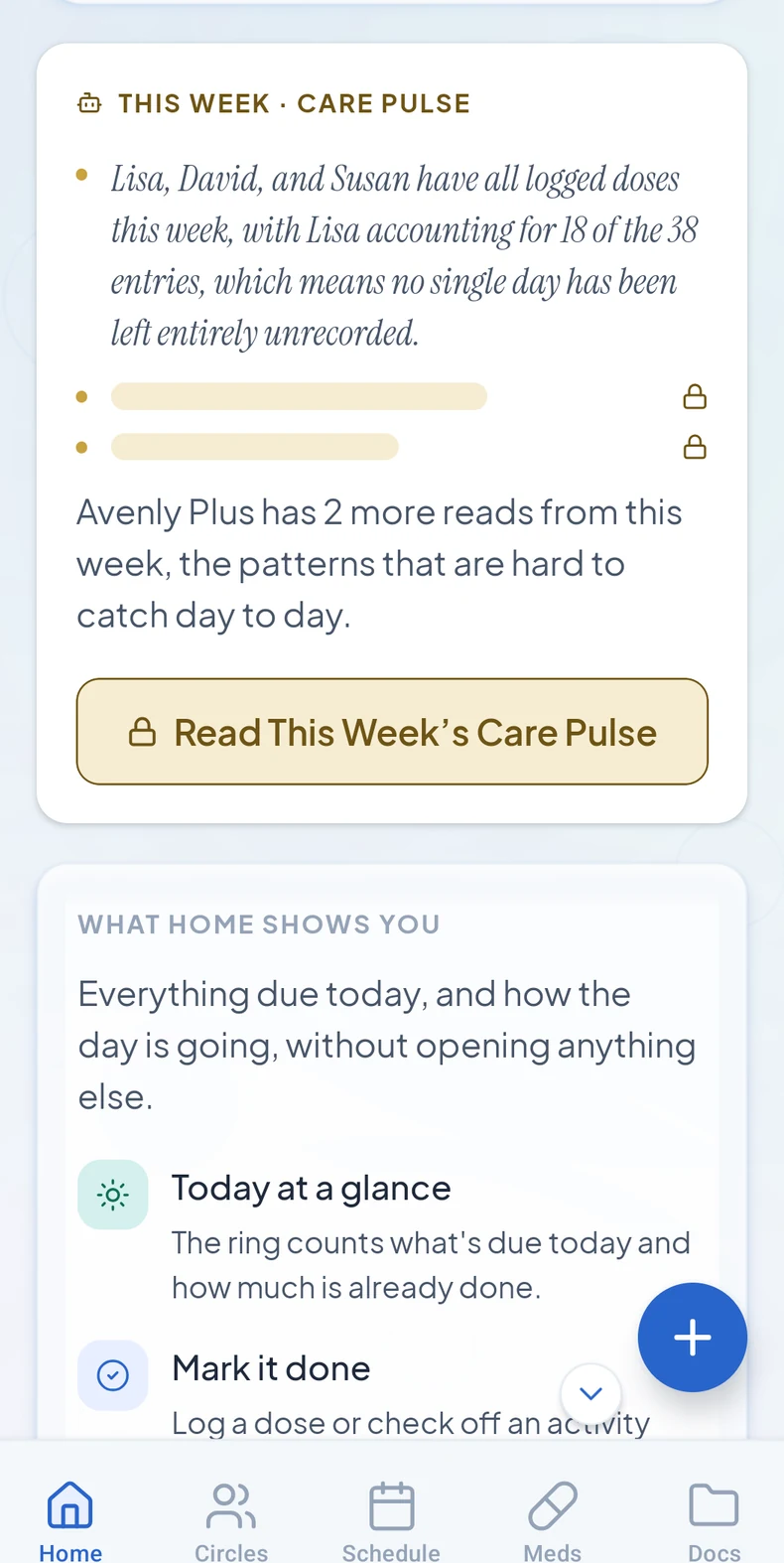 Avenly Care Pulse screen